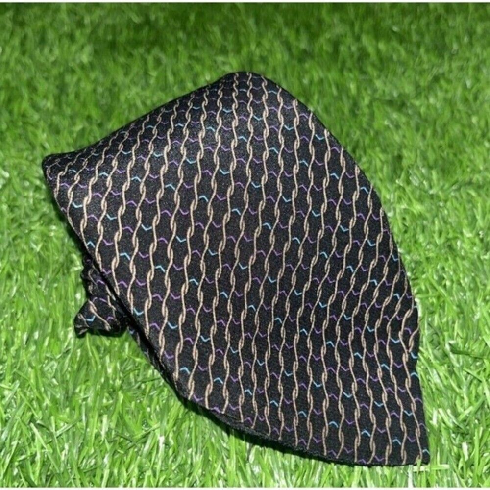 Datti Roma Men's 100% Silk Vintage Geometric Tie Made in Italy 2.5 X 59